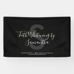 Teeth Whitening Monogram Script Banner