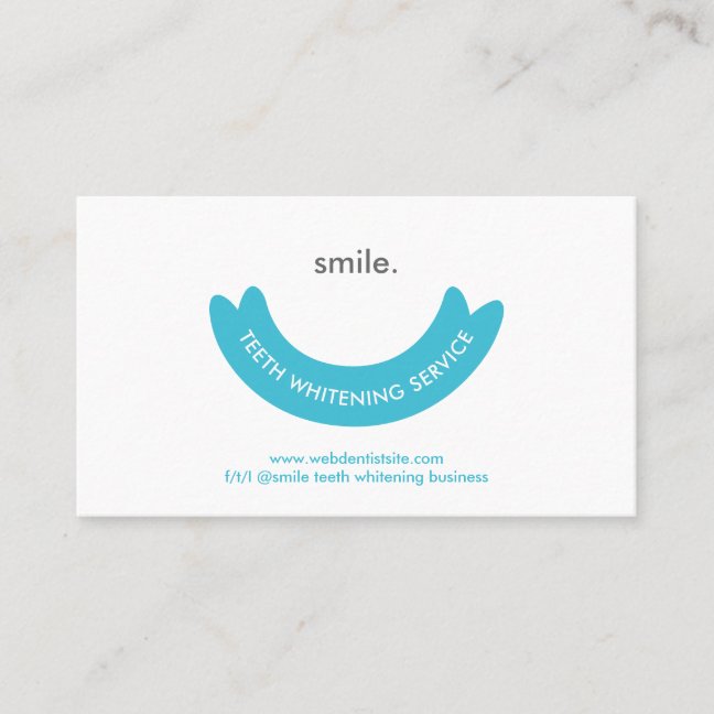Teeth Whitening Service Minimal Oral Care Business Card