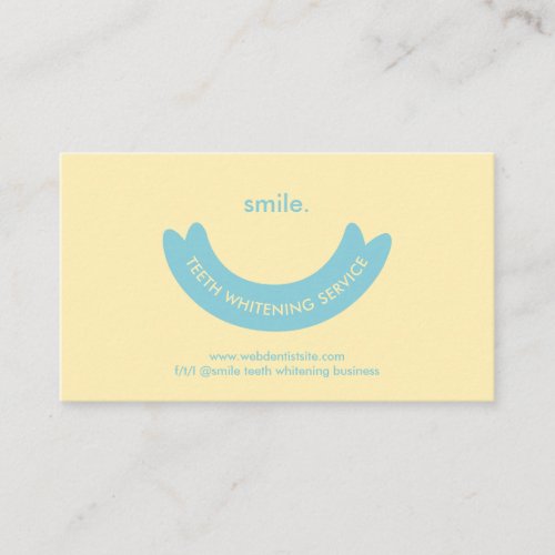 Teeth Whitening Service Smile Oral Care Dent Business Card