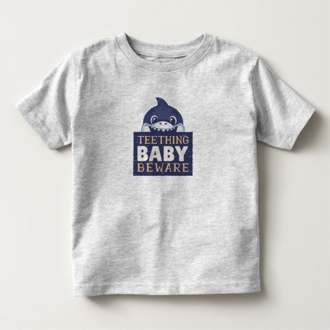 Teething Baby Shark Toddler T-shirt (Front)