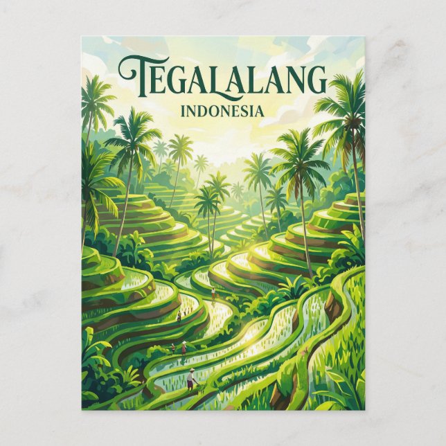 Tegalalang Rice Terrace Indonesia Postcard (Front)