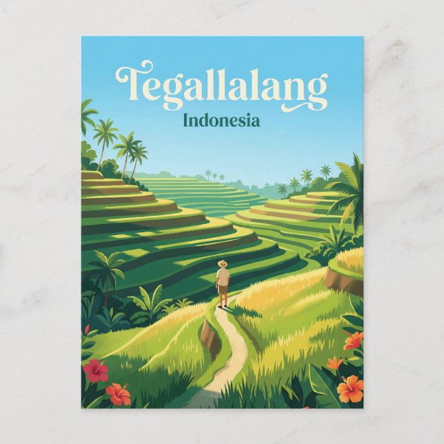 Tegallalang Rice Terraces Indonesia Postcard (Front)
