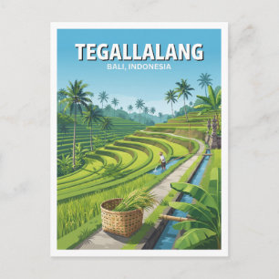 Tegallalang Rice Terraces Ubud Indonesia Postcard