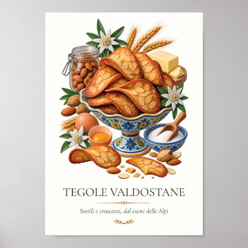 Tegole Valdostane – Vintage Italian Dessert Poster