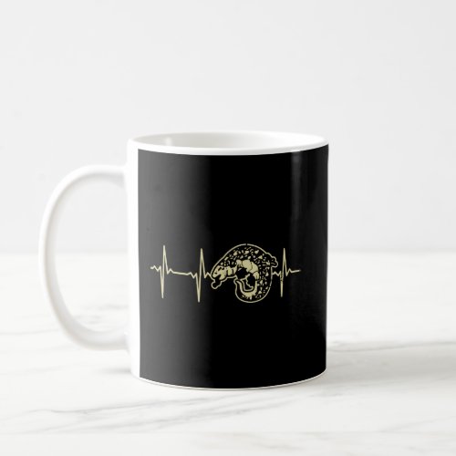 Tegu Lizard Design Heartbeat Ecg Gift Coffee Mug