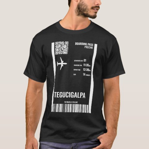 Tegucigalpa Honduras Boarding Pass Airline Ticket  T_Shirt