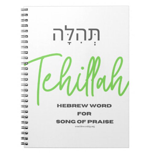 Tehillah Hebrew Word for Song of Praise Notebook