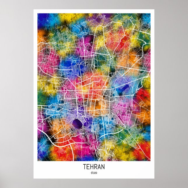 Tehran Iran City Map Poster (Front)