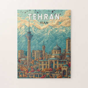 Tehran Iran Illustration Travel Art Vintage Jigsaw Puzzle