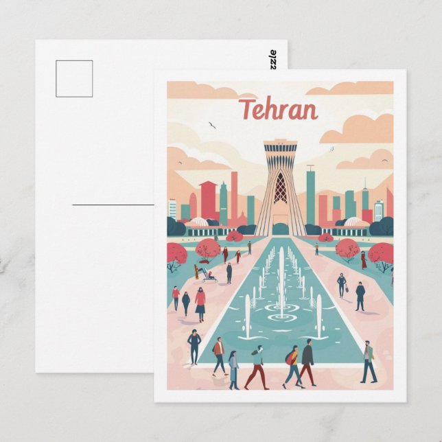 Tehran Iran Persia Vintage Famous Travel Place Postcard (Front/Back)