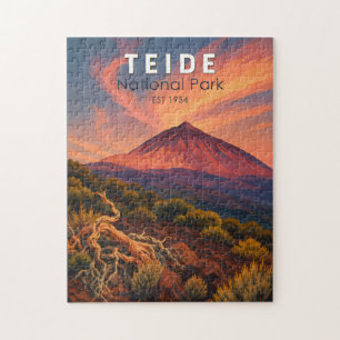 Teide National Park Spain Illustration Travel Art Jigsaw Puzzle