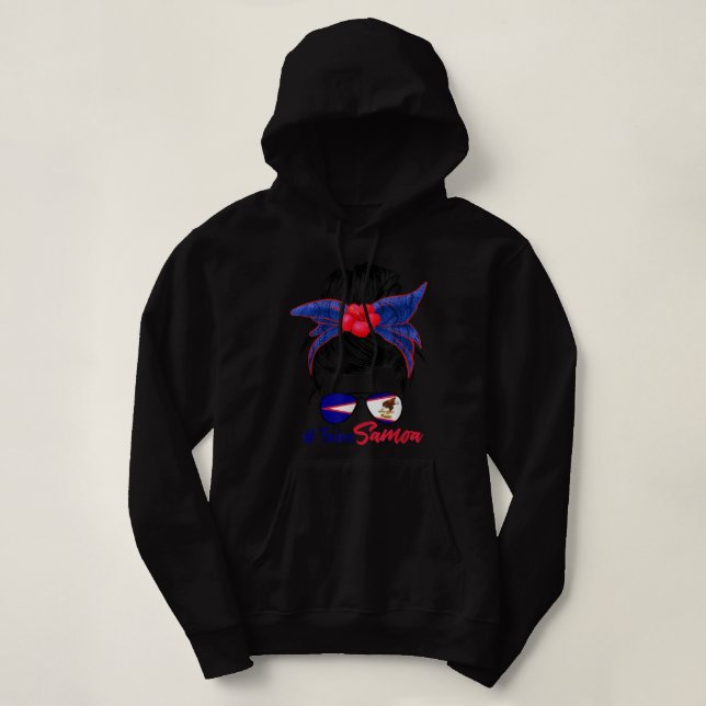 Teine Samoa Messy bun girl women Hoodie (Design Front)