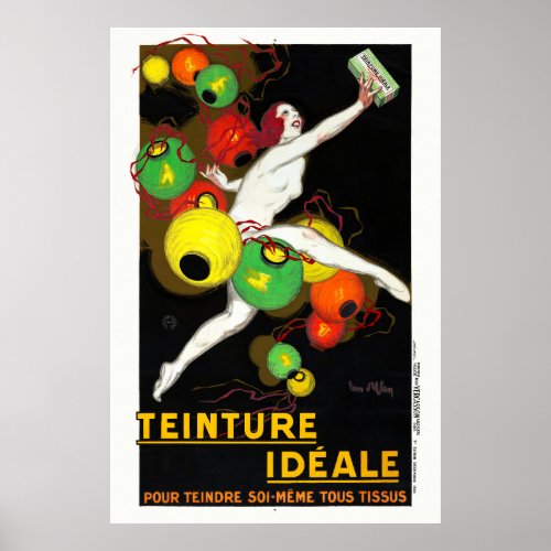 Teinture Idale France Vintage Poster 1928
