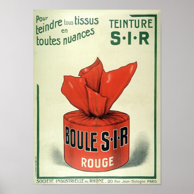 Teinture Rouge Vintage French Advertising Poster (Front)