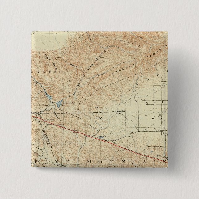 Tejon quadrangle showing San Andreas Rift Pinback Button (Front)