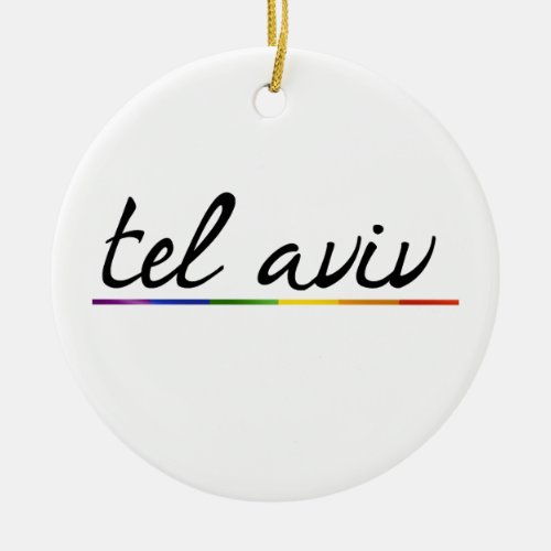 TEL AVIV GAY PRIDE _png Ceramic Ornament