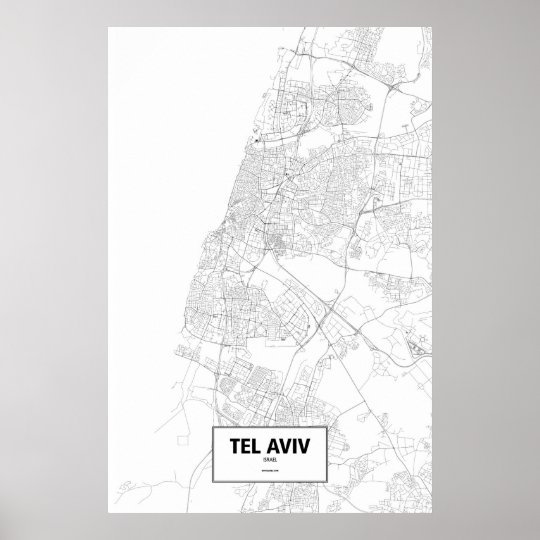 Tel Aviv, Israel (black on white) Poster | Zazzle.com