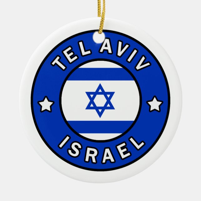 Tel Aviv Israel Ceramic Ornament (Front)