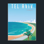 *~* Tel Aviv Israel Postcard Blue Cityscape Palm<br><div class="desc">POSTCARD: Founded: April 11, 1909, Tel Aviv is a city on Israel’s Mediterranean coast. Tel Aviv has simple 1930s Bauhaus buildings. Simply thousands of these buildings in Tel Aviv Israel are clustered in the White City architectural area. Various museums such as Beit Hatfutsot depict the history of Jewish communities worldwide....</div>