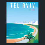 *~* Tel Aviv Israel Poster Blue Cityscape Palm<br><div class="desc">POSTER: Founded: April 11, 1909, Tel Aviv is a city on Israel’s Mediterranean coast. Tel Aviv has simple 1930s Bauhaus buildings. Simply thousands of these buildings in Tel Aviv Israel are clustered in the White City architectural area. Various museums such as Beit Hatfutsot depict the history of Jewish communities worldwide....</div>