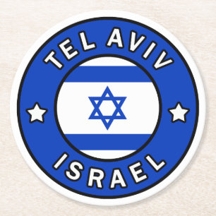 Tel Aviv Israel Round Paper Coaster