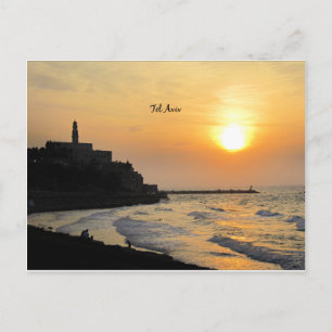 Tel Aviv, Israel--sunset photograph Postcard