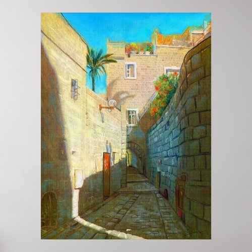 Tel_Aviv Jaffo Old City Israel Travel Oil Painting Poster