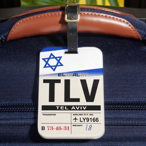 Tel Aviv TLV Israel Airline Luggage Tag