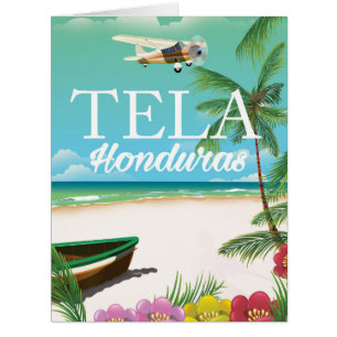 Tela Honduras vintage travel poster