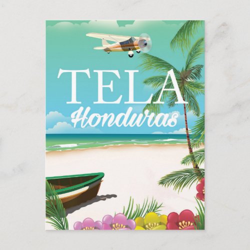 Tela Honduras vintage travel poster Postcard