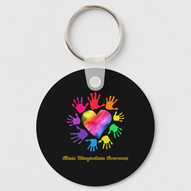 Telangiectasia Awareness Hands Ataxia Telangiect G Keychain (Front)