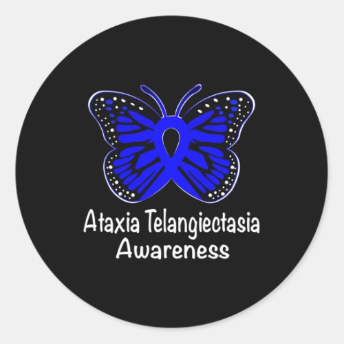 Telangiectasia Awareness Warrior Support Blue Ribb Classic Round Sticker