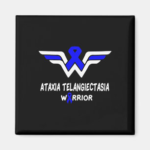 Telangiectasia Awareness Warrior Support Blue Ribb Magnet
