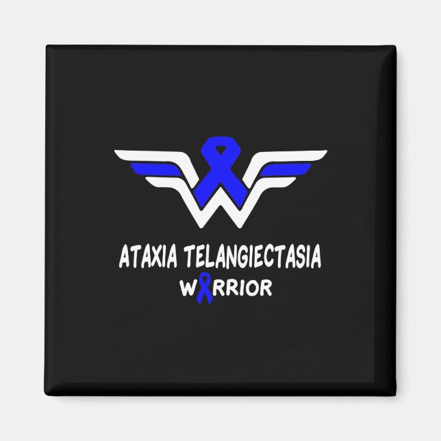 Telangiectasia Awareness Warrior Support Blue Ribb Magnet (Front)
