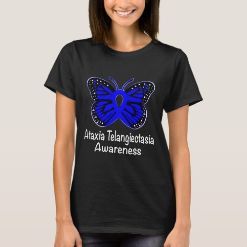 Telangiectasia Awareness Warrior Support Blue Ribb T_Shirt