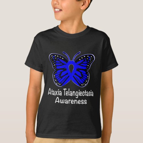 Telangiectasia Awareness Warrior Support Blue Ribb T_Shirt