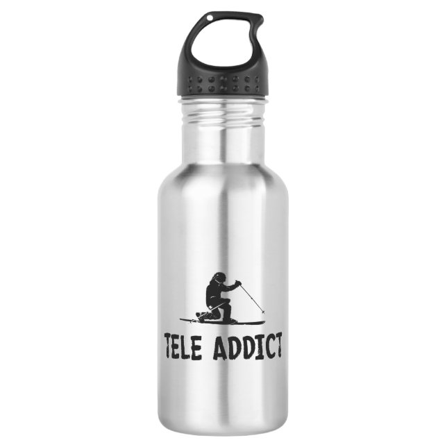 Tele Addict Stainless Steel Water Bottle (Front)