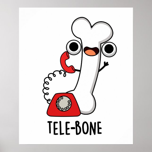 Tele-bone Funny Bone Telephone Pun  Poster (Front)
