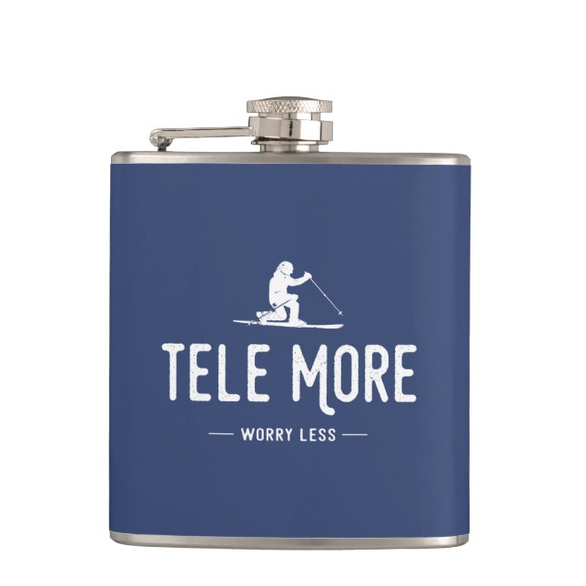 Tele More Worry Less Flask (Front)