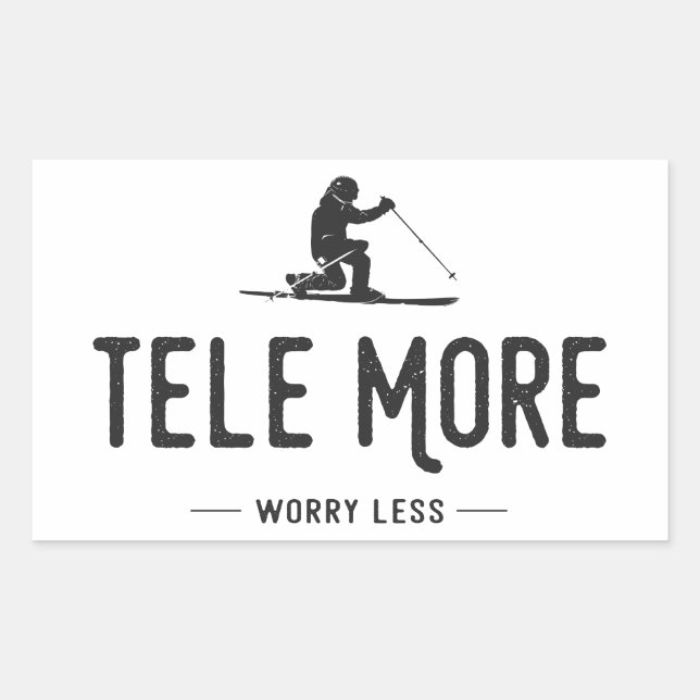 Tele More Worry Less Rectangular Sticker (Front)