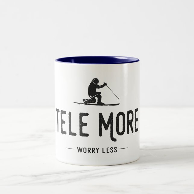 Tele More Worry Less Two-Tone Coffee Mug (Center)