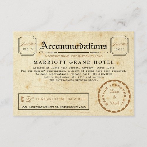 Telegram Hotel Accommodation Travel Insert Card