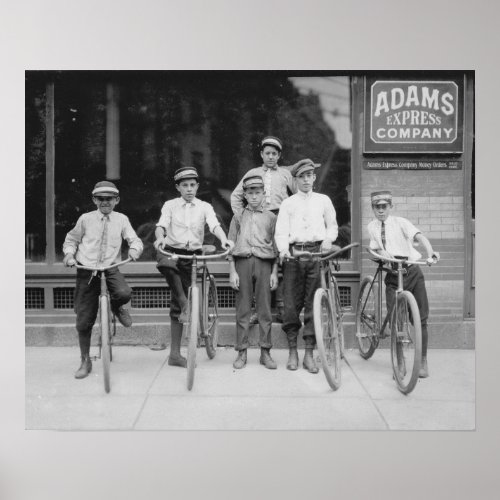 Telegram Messenger Boys 1911 Vintage Photo Poster