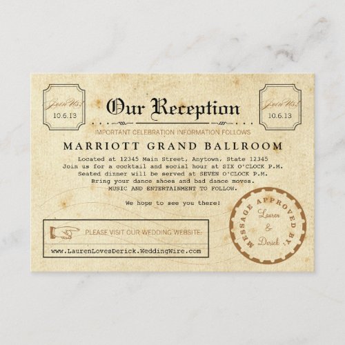 Telegram Reception After Party Travel Insert Card