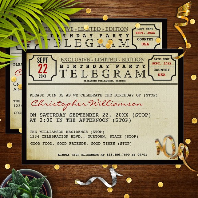 Telegram Style Birthday Party Invitation (Creator Uploaded)