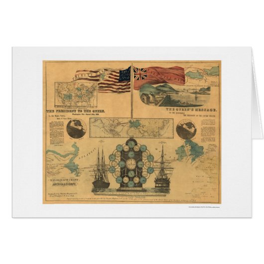 Telegraph Chart Poster 1858 Cards (Front Horizontal)