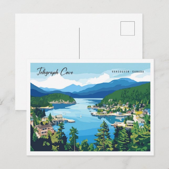 Telegraph Cove Vancouver Canada Travel Postcard (Front/Back)
