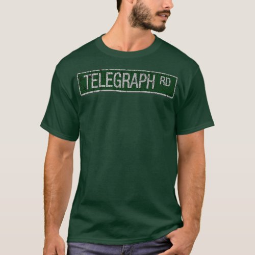 Telegraph Road green and white street sign cracked T_Shirt