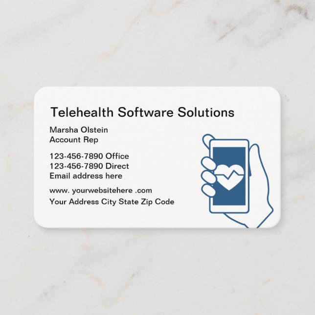 Telehealth Care Services Business Card (Front)