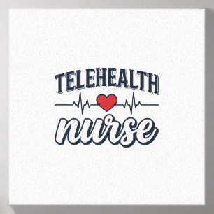 Telehealth Nurse Heartbeat Vintage Shirt Design_1 Canvas Photo Tile